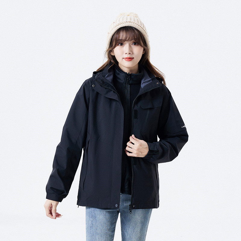 御寒加厚保暖情侣三合一冲锋衣KH-5158女款图2