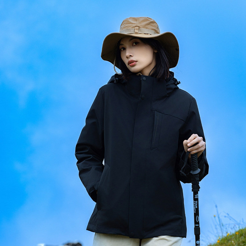 情侣摇粒绒内胆三合一冲锋衣女款KG2-2368图3