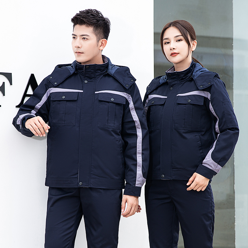 涤棉加厚纱卡拼色长袖上衣棉服通款H06-GYJ8609图2