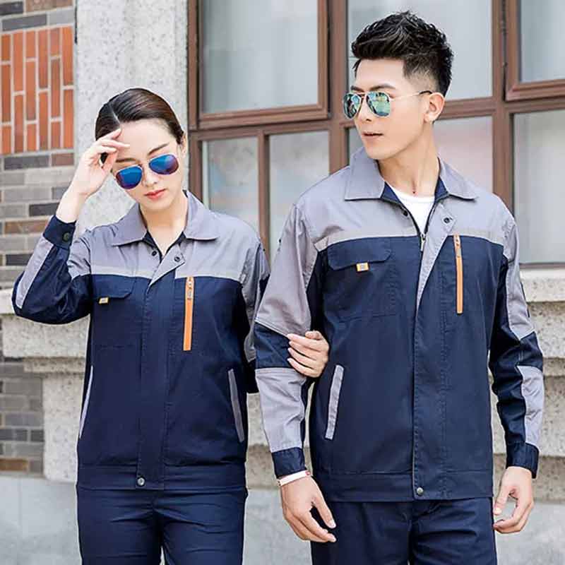 全工艺涤棉细斜纹长袖工装上衣HBY-SL1001-1005夏季长袖上衣图5