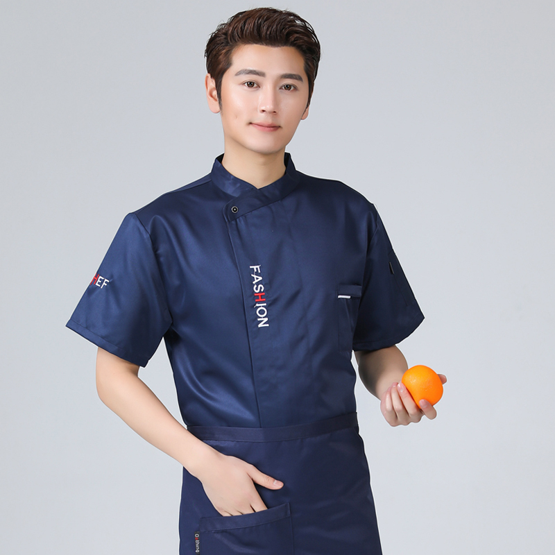 斜领字母短袖厨师服上衣H03-C0201007图3