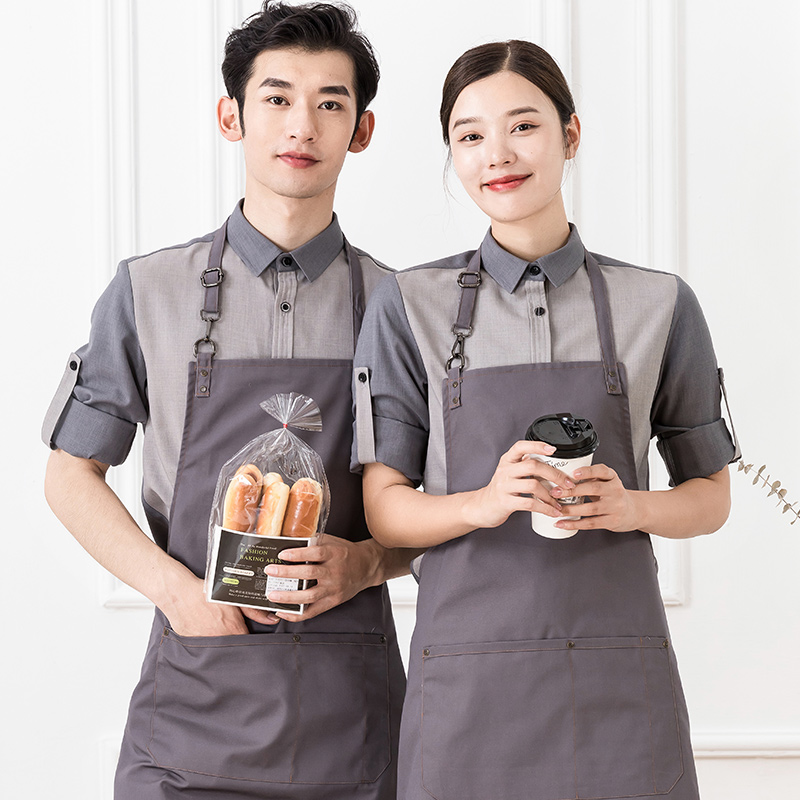 厨房餐饮耐磨耐穿帆布挂脖围裙通款H01-222图7