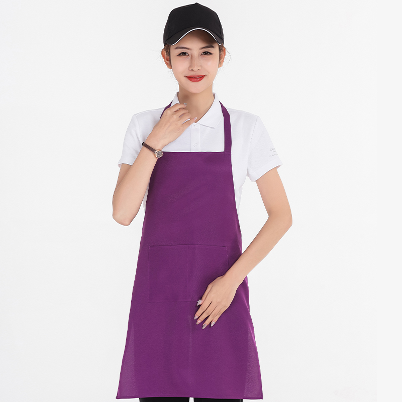 制服呢纯色挂脖围裙U01-599图7
