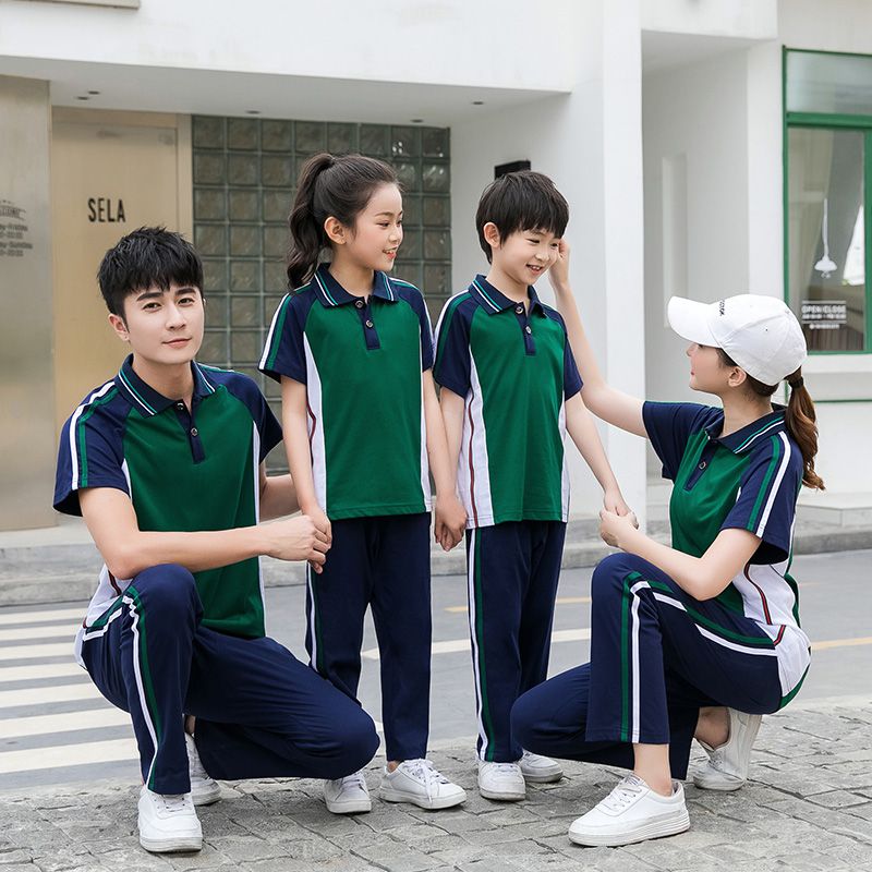 中小学生运动风短袖长裤校服套装KA-2080亲子装图2