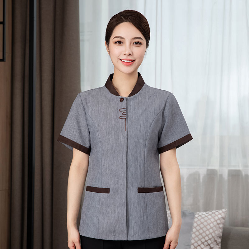 优品餐厅酒店保洁服短袖上衣H27-优品 女款图3