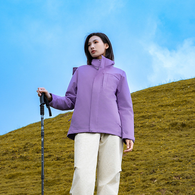 情侣摇粒绒内胆三合一冲锋衣女款KG2-2368图4