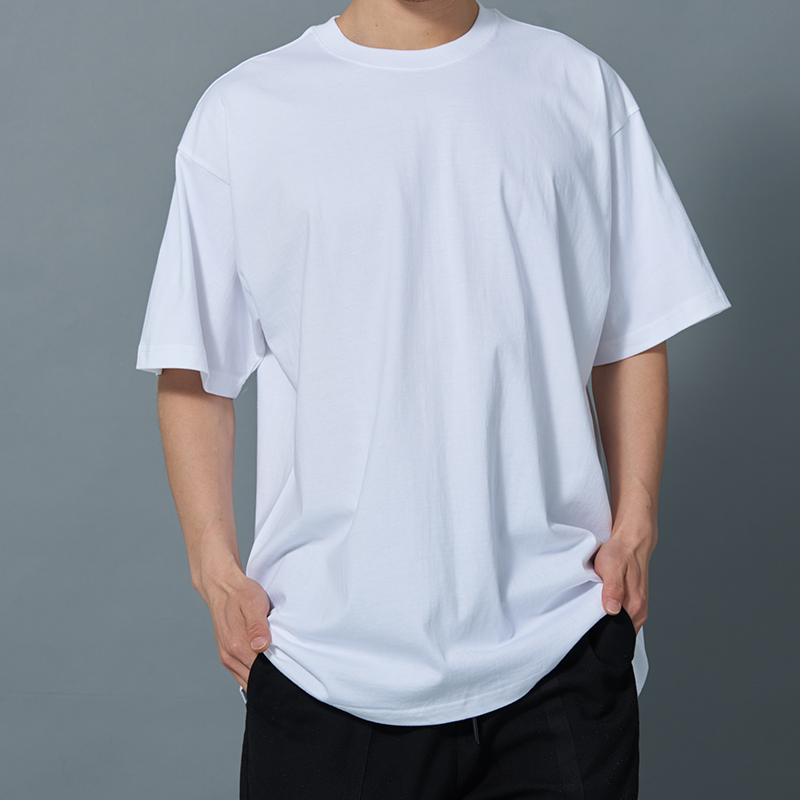 230g17支落肩纯色短袖圆领T恤通款FY-JM230图11