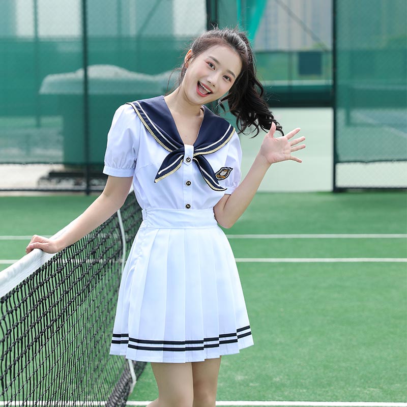 初中高中生衬衫短袖毕业班服水手服套装H18-2023-8图2