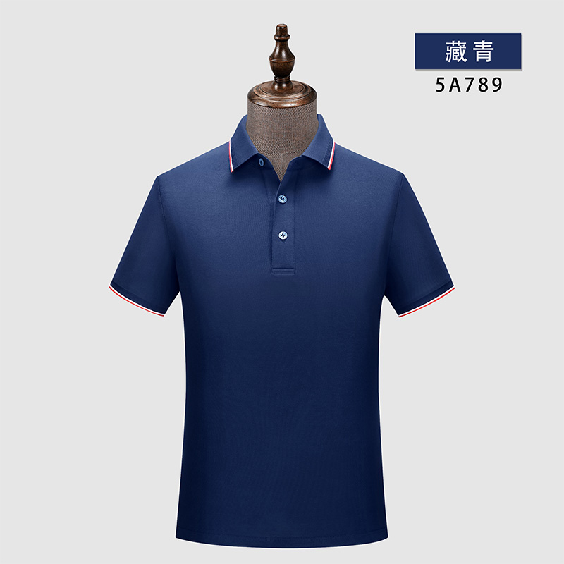 225g珠花拉架间色短袖翻领polo衫W02-5A789图5