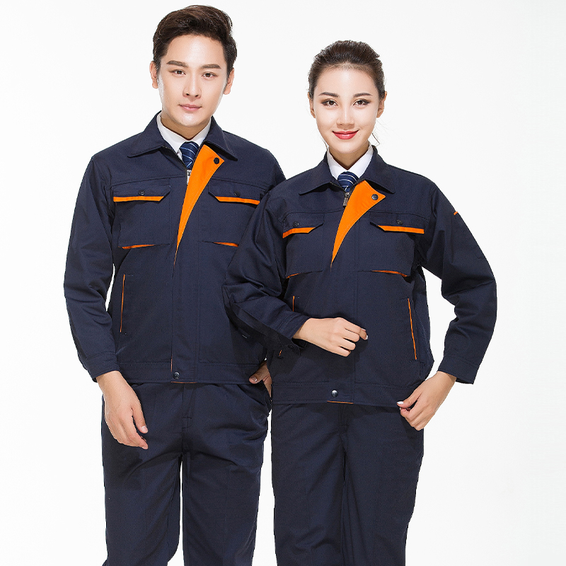 全工艺涤棉厚纱卡兜盖配色立体兜工装套装B06-W3701-W3702图2