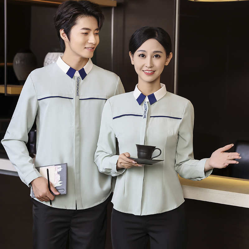 英伦风衬衣餐饮长袖服务员工作服HD3-21-C001男款图5