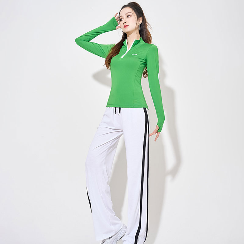 半拉链速干舞蹈服团体女装长袖运动服套装H25-small图4