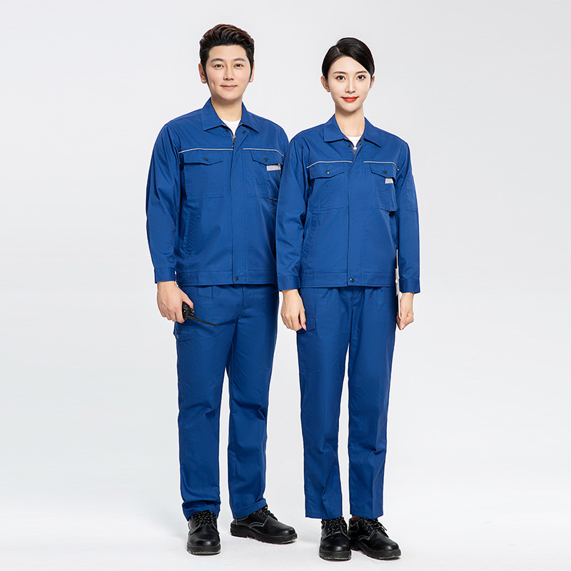 全棉细斜纹春夏款长袖工装劳保服套装91-F01~F08套装（裤子不单卖）图7