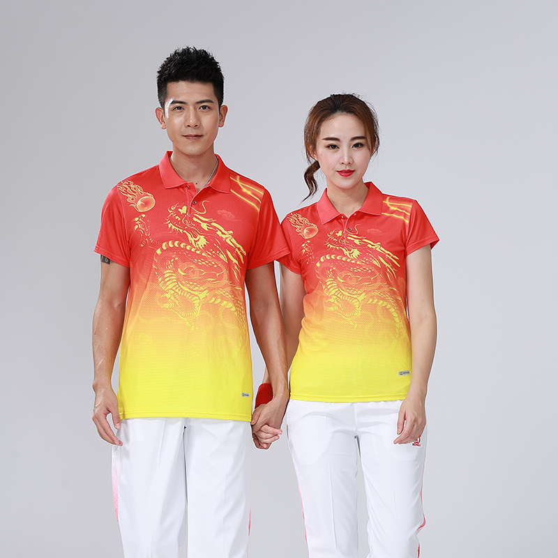 休闲运动羽毛球服翻领上衣男女款110-1655图3