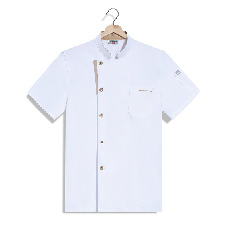 中华立领短袖厨师服H03-三角弹力棉图3