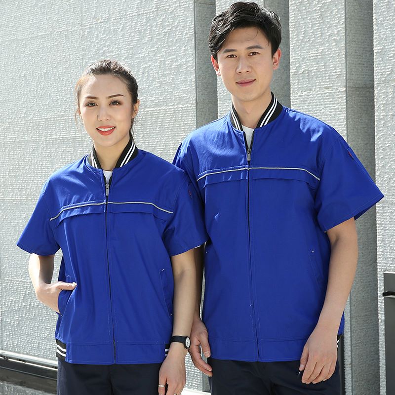涤棉全工艺棒球服工作服短袖套装H30-H065套装图2