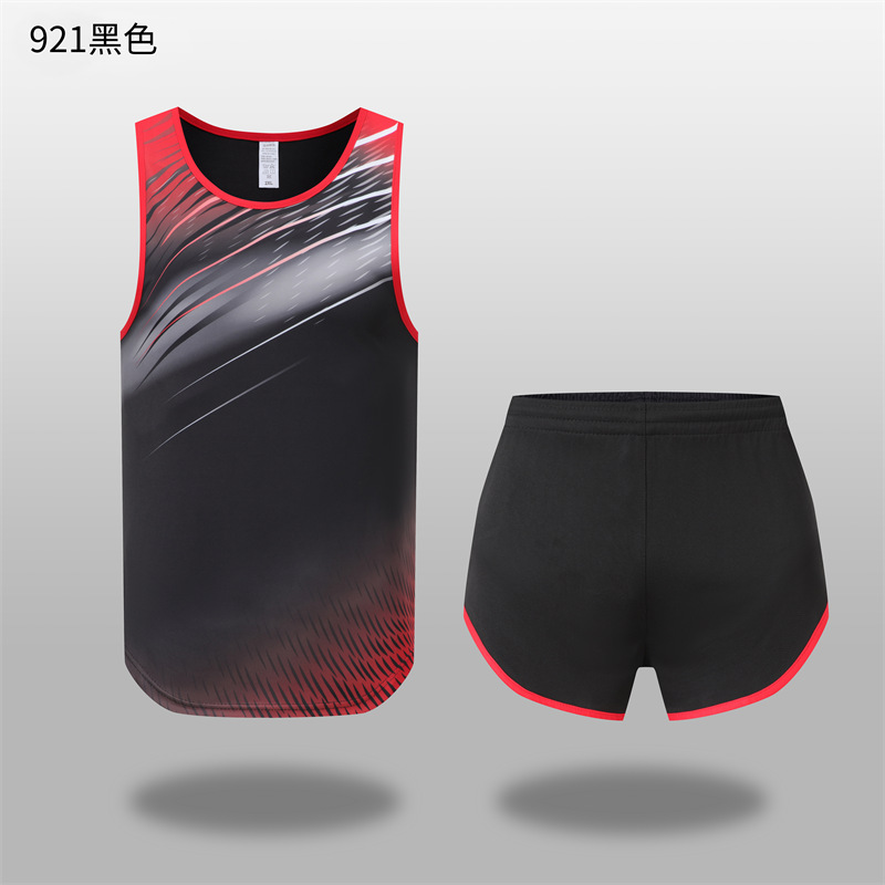 田径训练舒适透气篮球服套装GY1-921男款图3