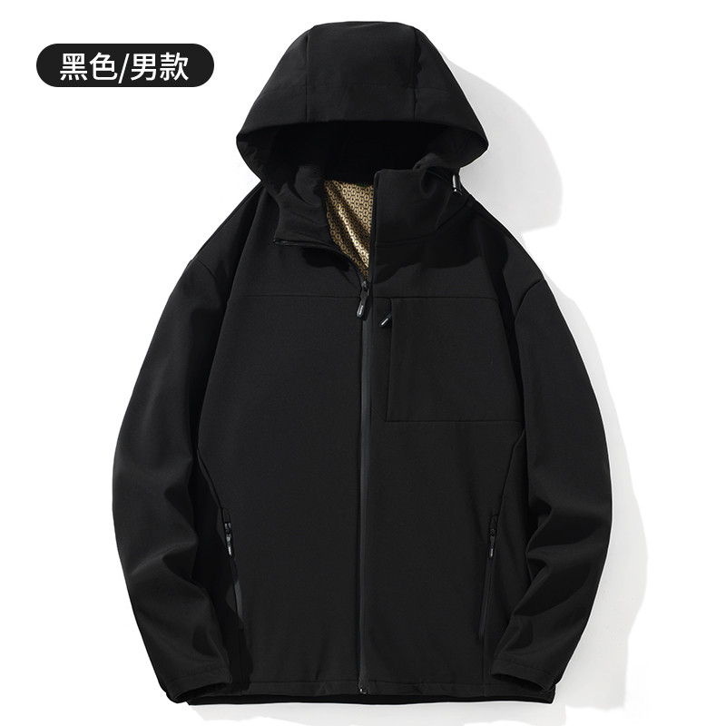 石墨烯加绒连帽软壳衣一体冲锋衣KP-25598男款图2