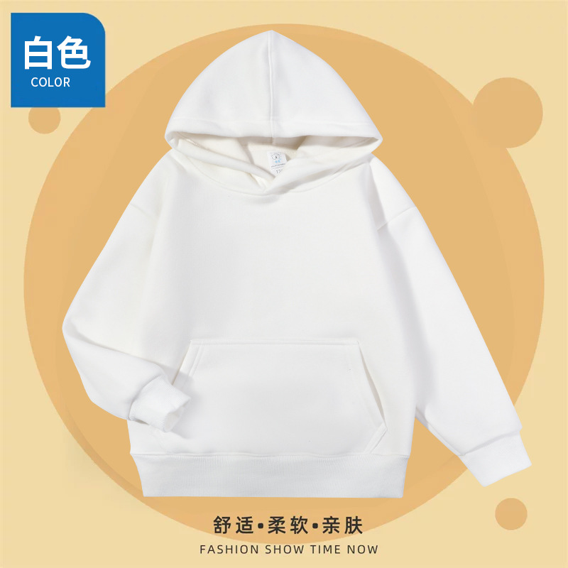 冬季奥粒绒纯色儿童连帽宽松加绒卫衣BC10-儿童奥粒绒帽衫图6