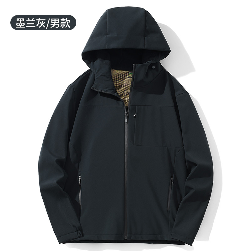 石墨烯加绒连帽软壳衣一体冲锋衣KP-25598男款图6