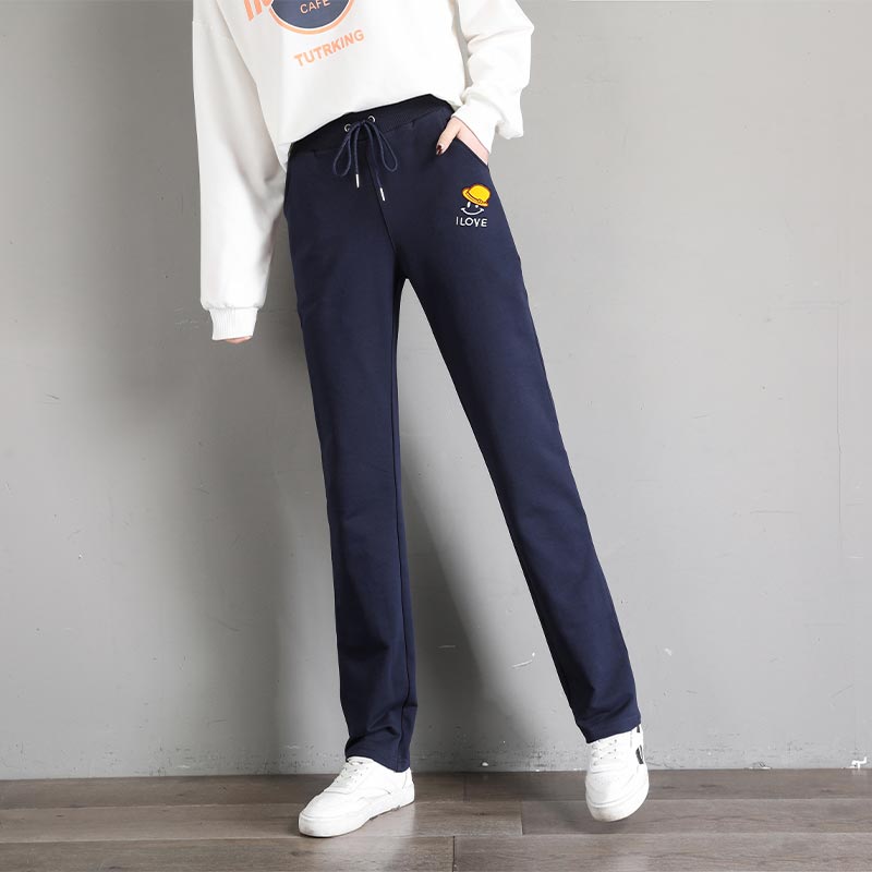 纯色直筒裤休闲抽绳长裤女款G32-3034加绒款图4