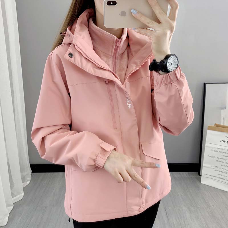 摇粒绒内胆保暖三合一冲锋衣两件套KG2-9066女款图3