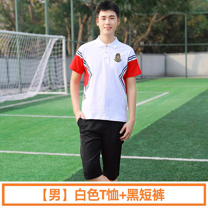 学院风中学生初中生运动会春夏季短袖班服校服两件套男款H23-201（含徽章）图4