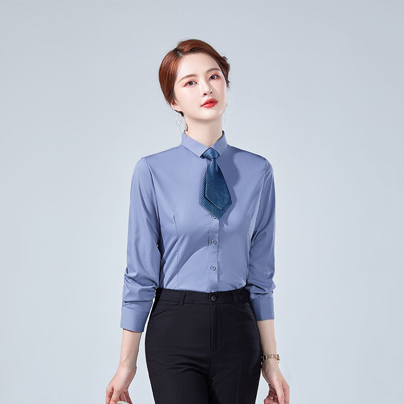 修身竹纤维抗皱长袖衬衫188-9181女长袖衬衫图9