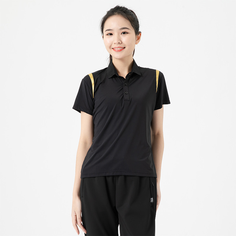 透气冰丝弹力翻领短袖POLO衫KF2-9206女款图2
