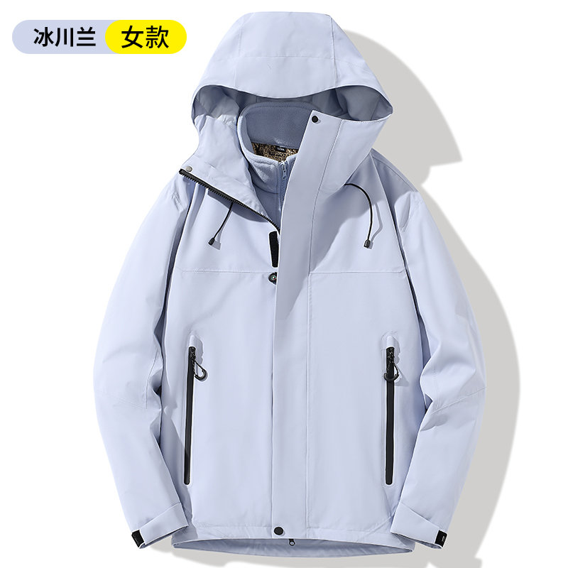 全热封加绒三合一冲锋衣女款KM2-25591图11