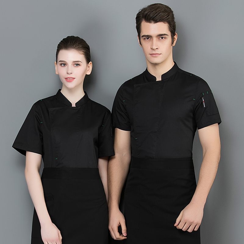 全工艺细纹套结厨师服上衣H02-20F097-100 短袖图2