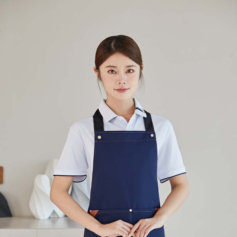 涤棉帆布挂脖围裙上半身工作服H15-F2388图3