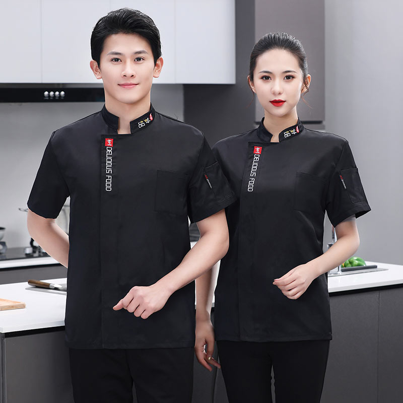 细纹棉感短袖厨师服上衣N01-烹饪品味图2