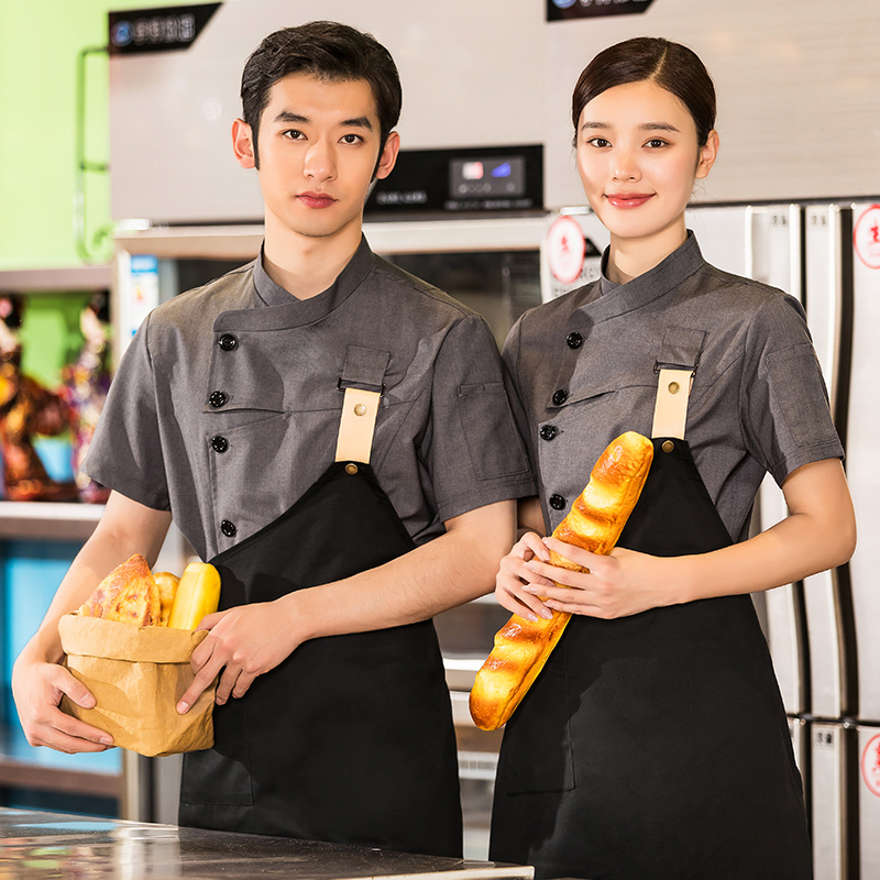 网红款短袖酒店厨师服套装H01-2022-17图4