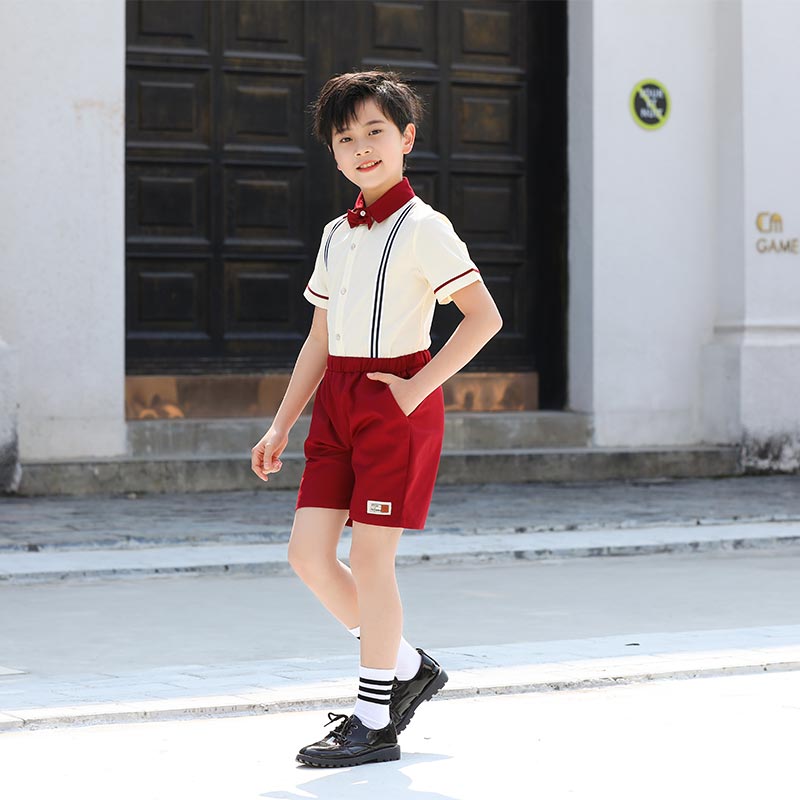 幼儿园园服夏装红色小学生班服套装H18-2023-13图3