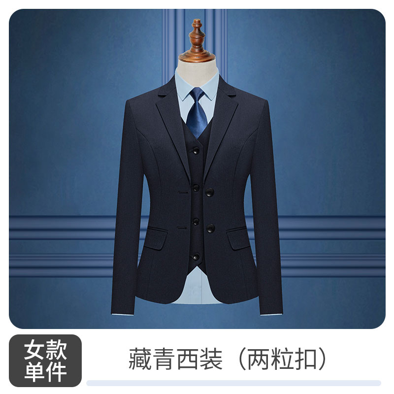 400g色纺四面弹休闲两粒扣西服外套129-6388双扣外套女款图4