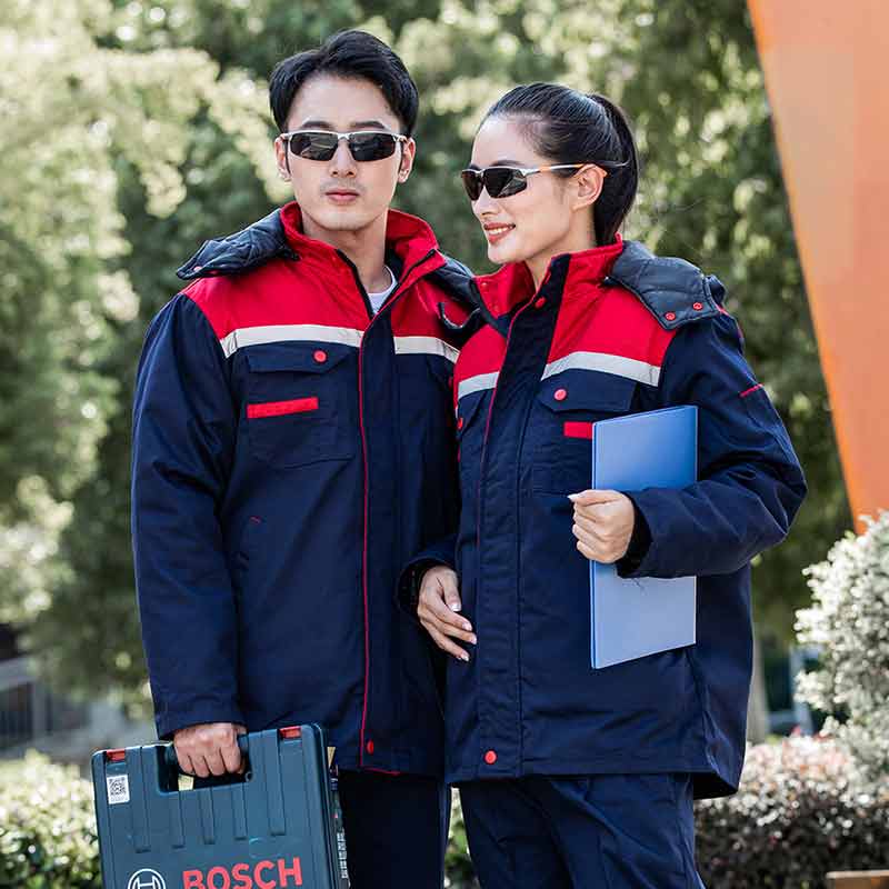 厚实可拆卸内胆拼肩长袖工装棉袄上衣M04-1038图2