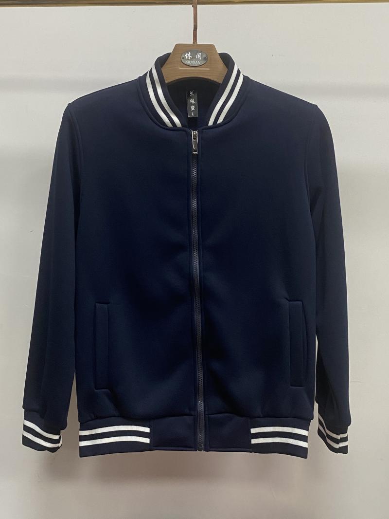 天丝棉加绒纯色拉链棒球服2200